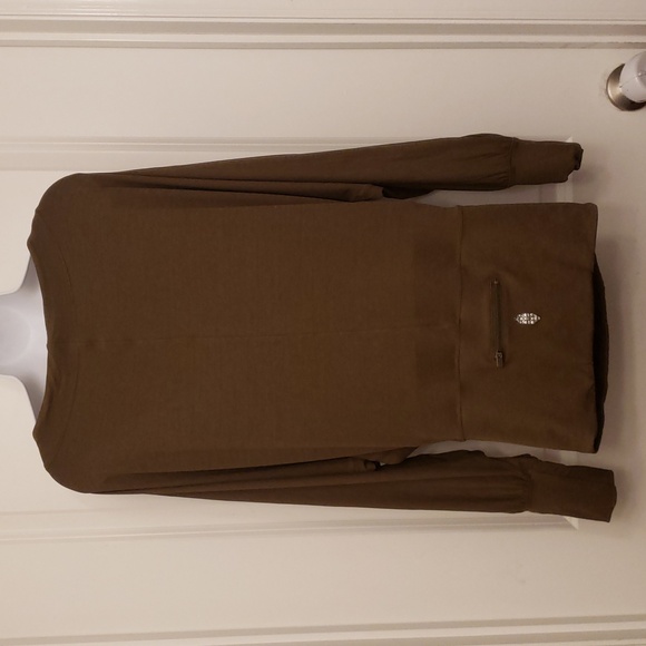 Free People Movement Sky High Long Sleeve Top Olive Green Size Small Zipper - Picture 8 of 16